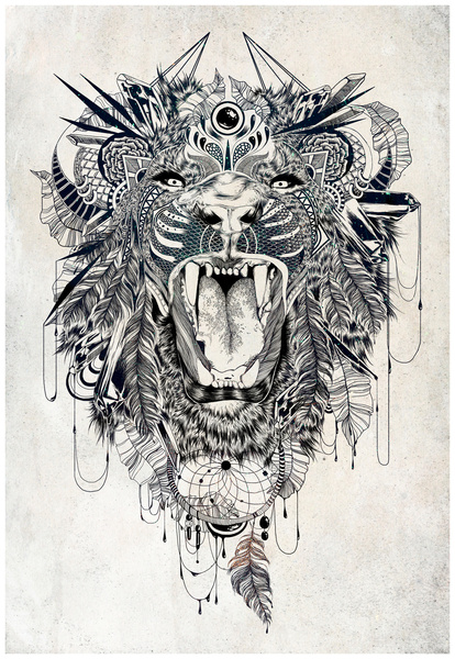 Dibujo de león de Feline